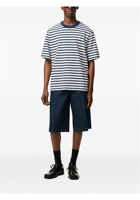 t-shirt mariniere ss blu e bianca AMI PARIS | UTS374.JE0210A044